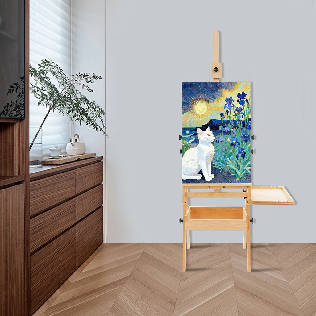 Foldable Easel Stand, with Storage Box and Tray, rfor Adults and Students