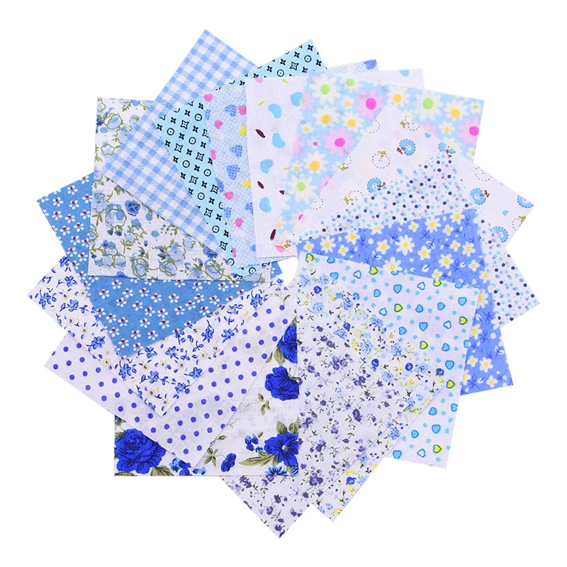 50Pcs 10x10cm Mixed Style Square Patchwork Cotton Fabric Cloth