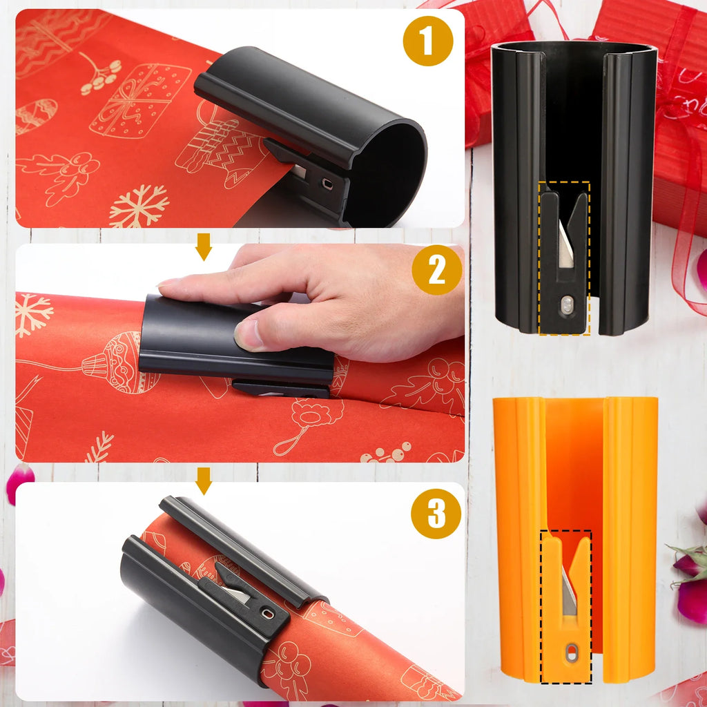 HORN Orange/Black Sliding Wrapping Paper Cutter