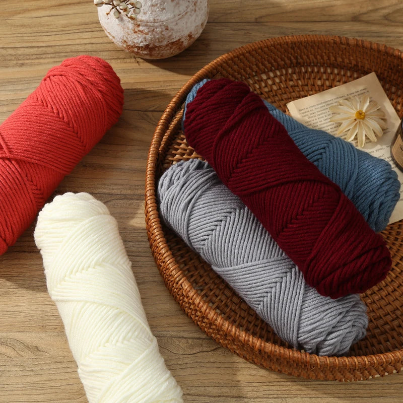 8-strand Cotton Select Yarn 100g, Light Worsted Thick Yarn For DIY Knitting Baby Wool Crochet Scarfcoat Sweater Weave Thread