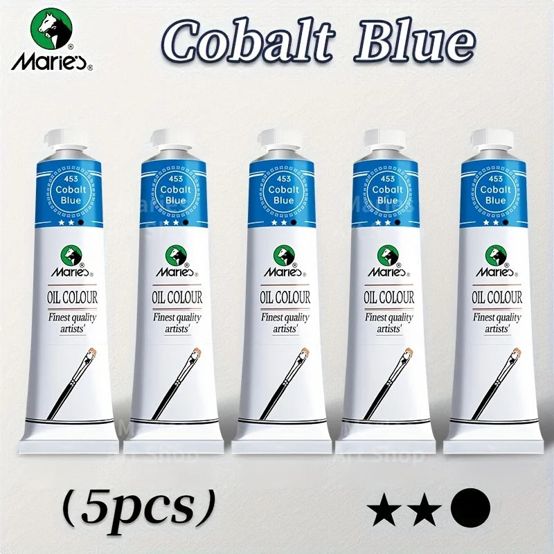 5pcs Marie's Oil Paints Set Vibrant Colors, Professional.