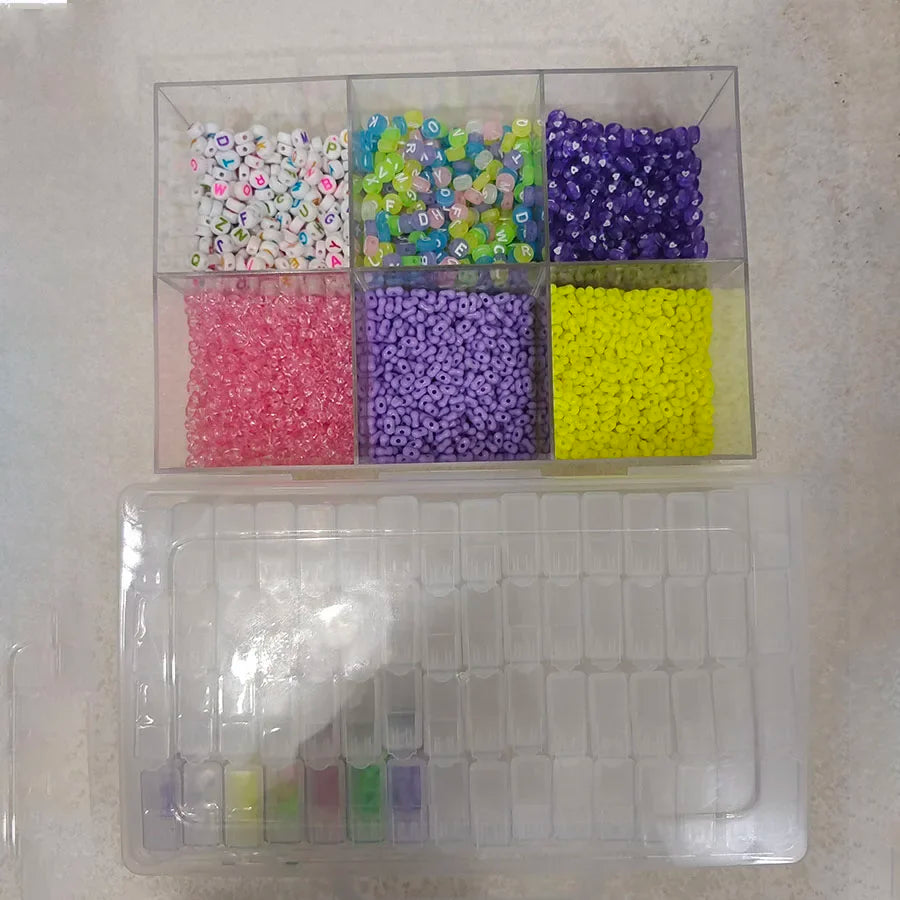64 Slots Organizer Box Diamond Painting Beads Charms Jewelry Accessories Storage Box