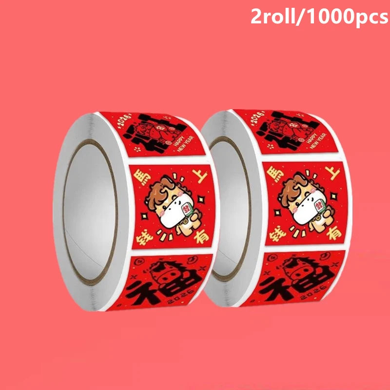 2026 Year of the Horse Seal Stickers - Envelope Seals ,Lucky Gift for Lunar New Year