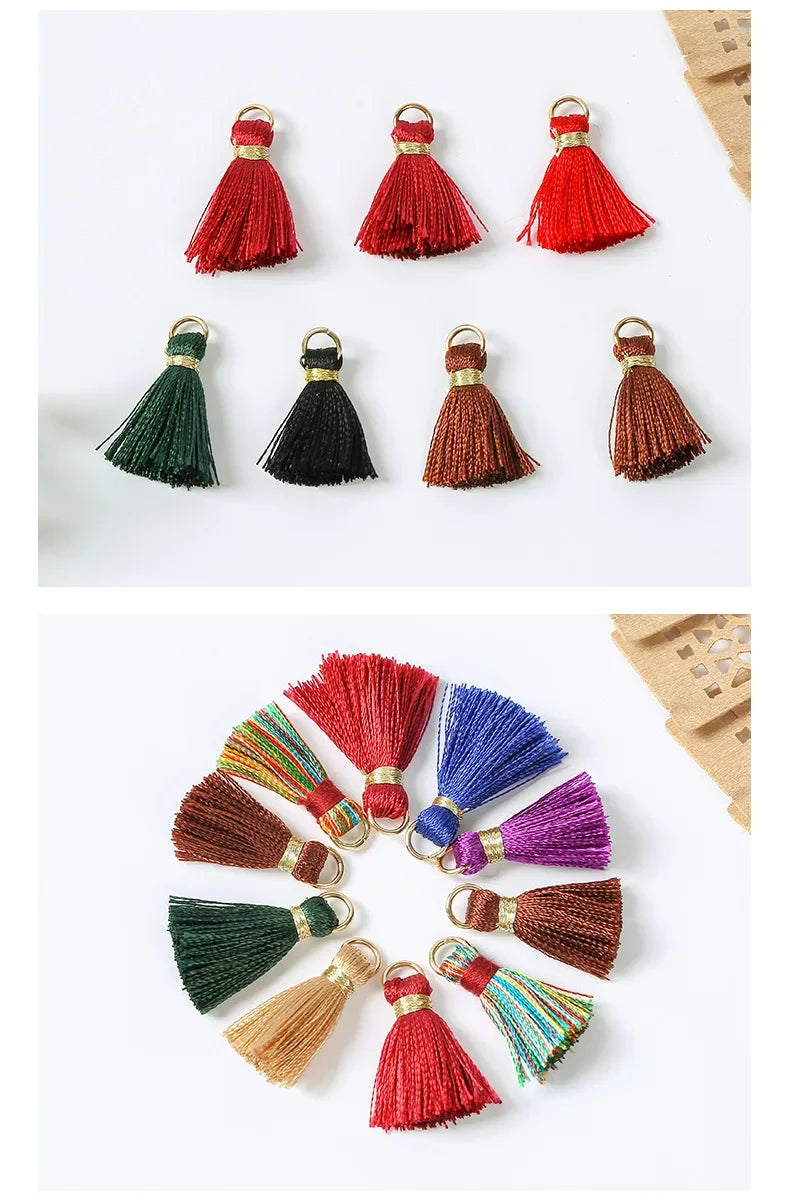 50/10pcs Mini Metal Hanging Ring Tassel Trim Pendant
