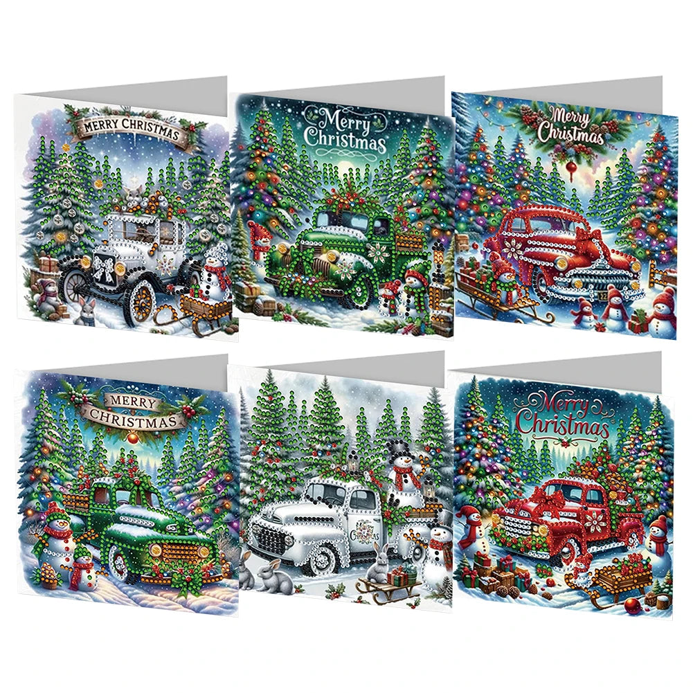 DIY Christmas Greeting Cards 12pc Diamond Painting Kits