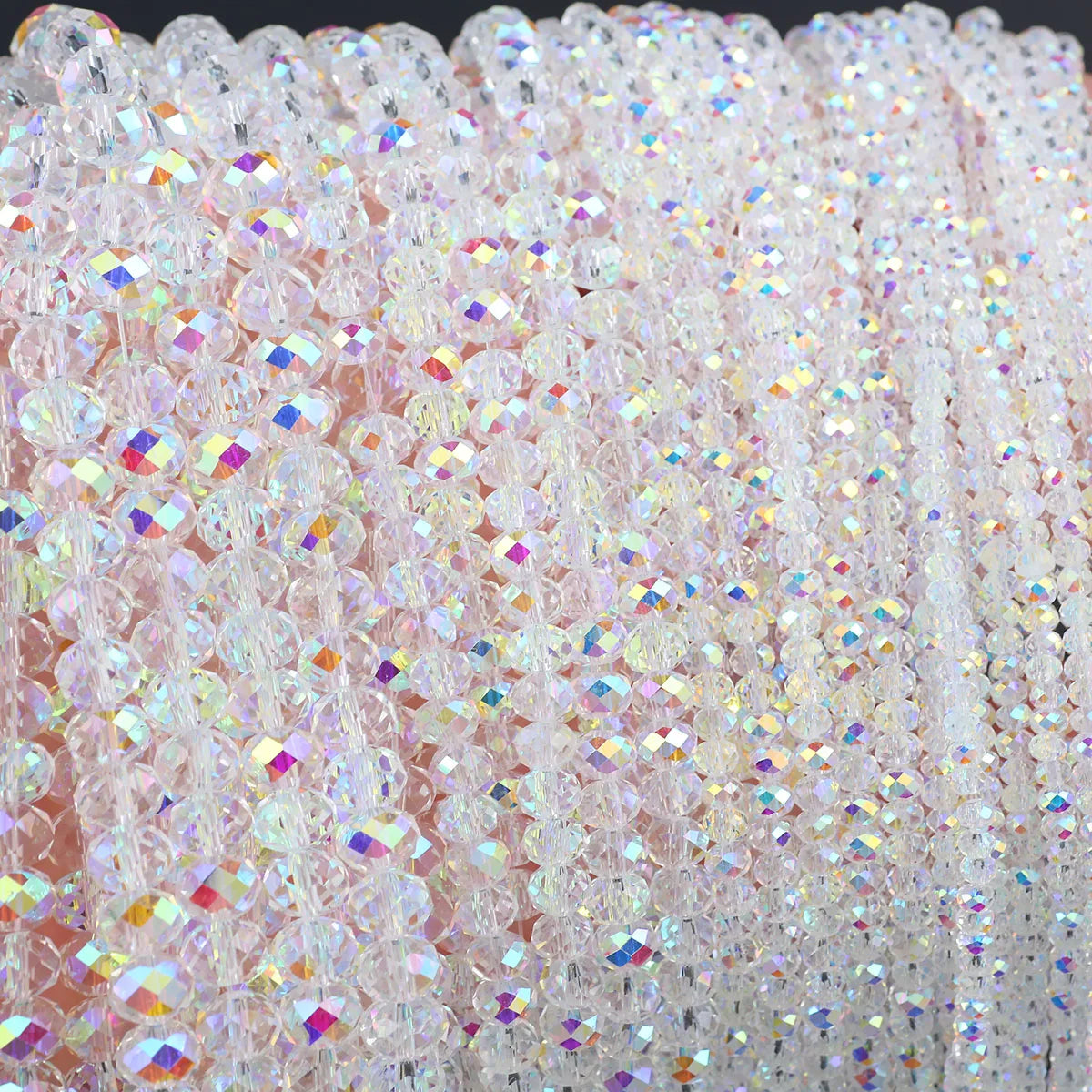 Austrian Crystal White AB Glass Beads Transparent With Hole Loose Beads