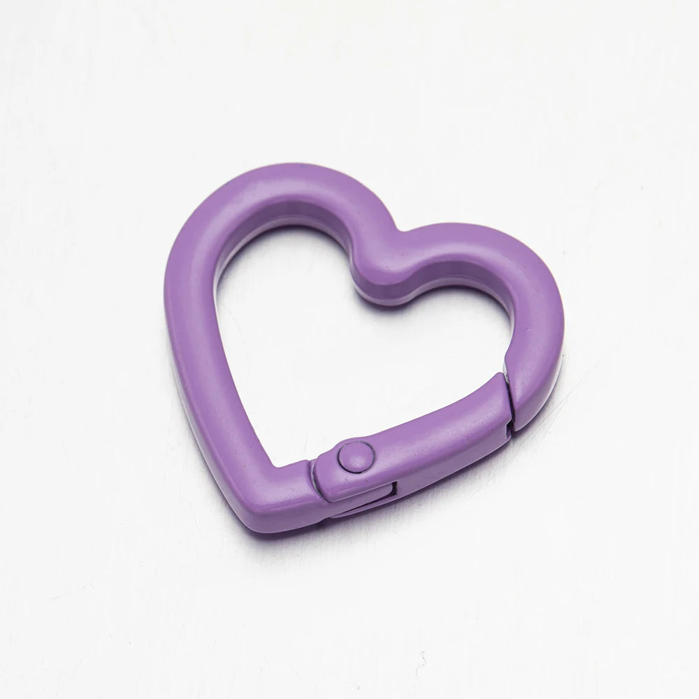 5pc 21/25mm Heart Key Ring Snap Clip Trigger Spring Buckle for DIY Jewelry Carabiner Keychain Chain Hook Make Accessory Material