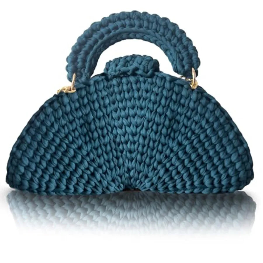 Evening Clutch Bag for Women, Handmade Crochet Wedding Party Purse, Small Flap Formal Crossbody Handbag Evening Clutch