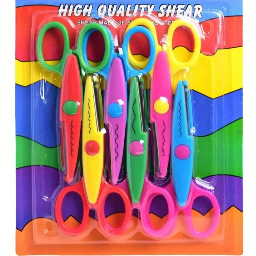 6 Pattern Scissors Set,  Safe Craft Scissors for Scrapbooking, Photos & DIY Projects