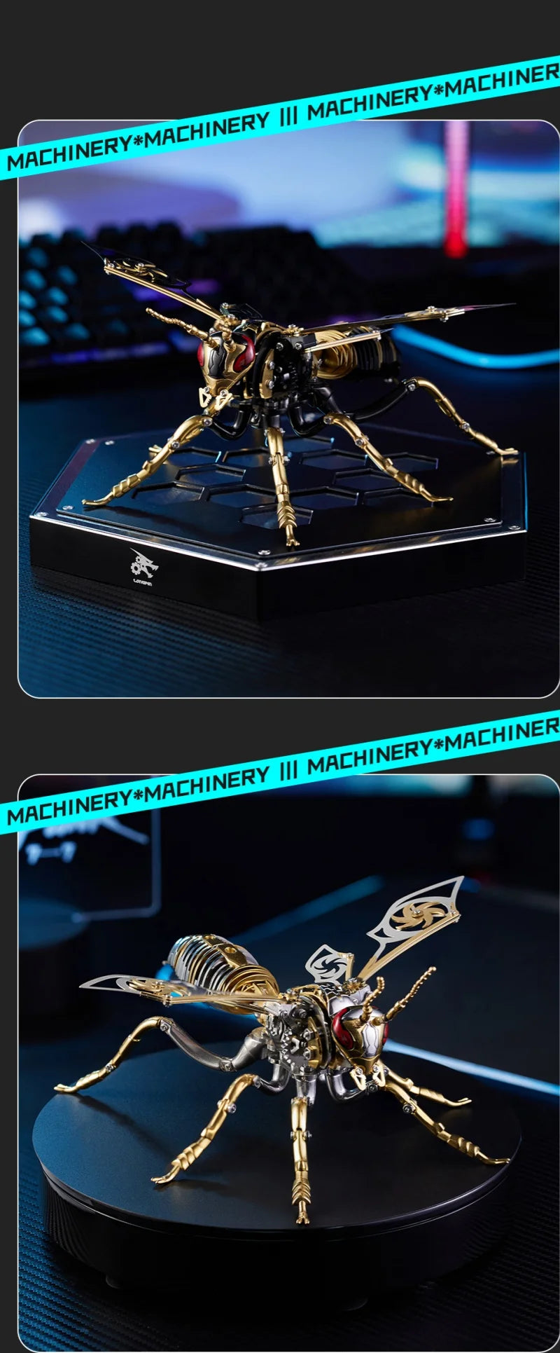 Large Wasp 3D Puzzle Metal Assembly Model Mechanical lnsect Toy for Boy Kids
