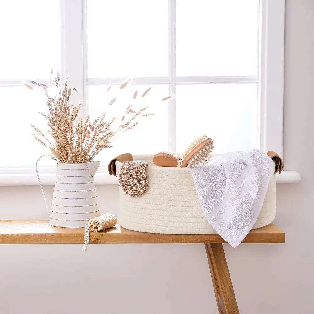 Beautiful Storage Basket Set of 5 -great for storning craft materals yarn and crochet and knitting needles.