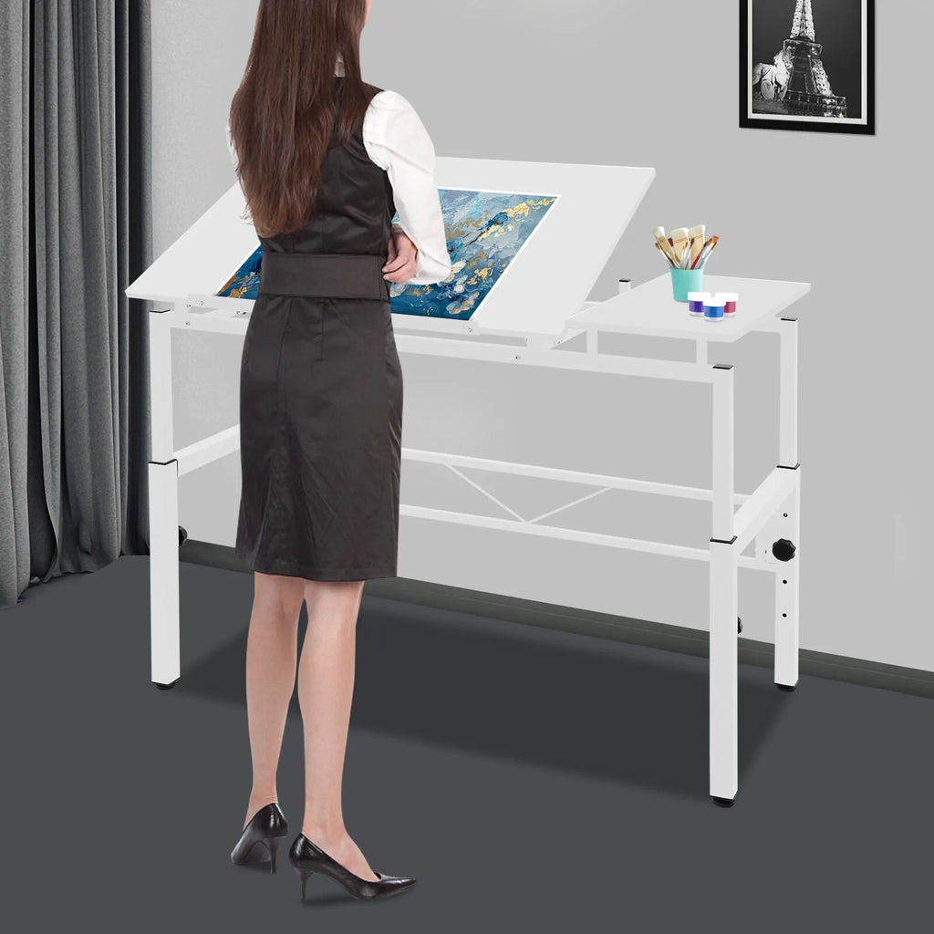 120x60cm Adjustable Drawing Table, Tilt & Height Adjustable Drafting Desk