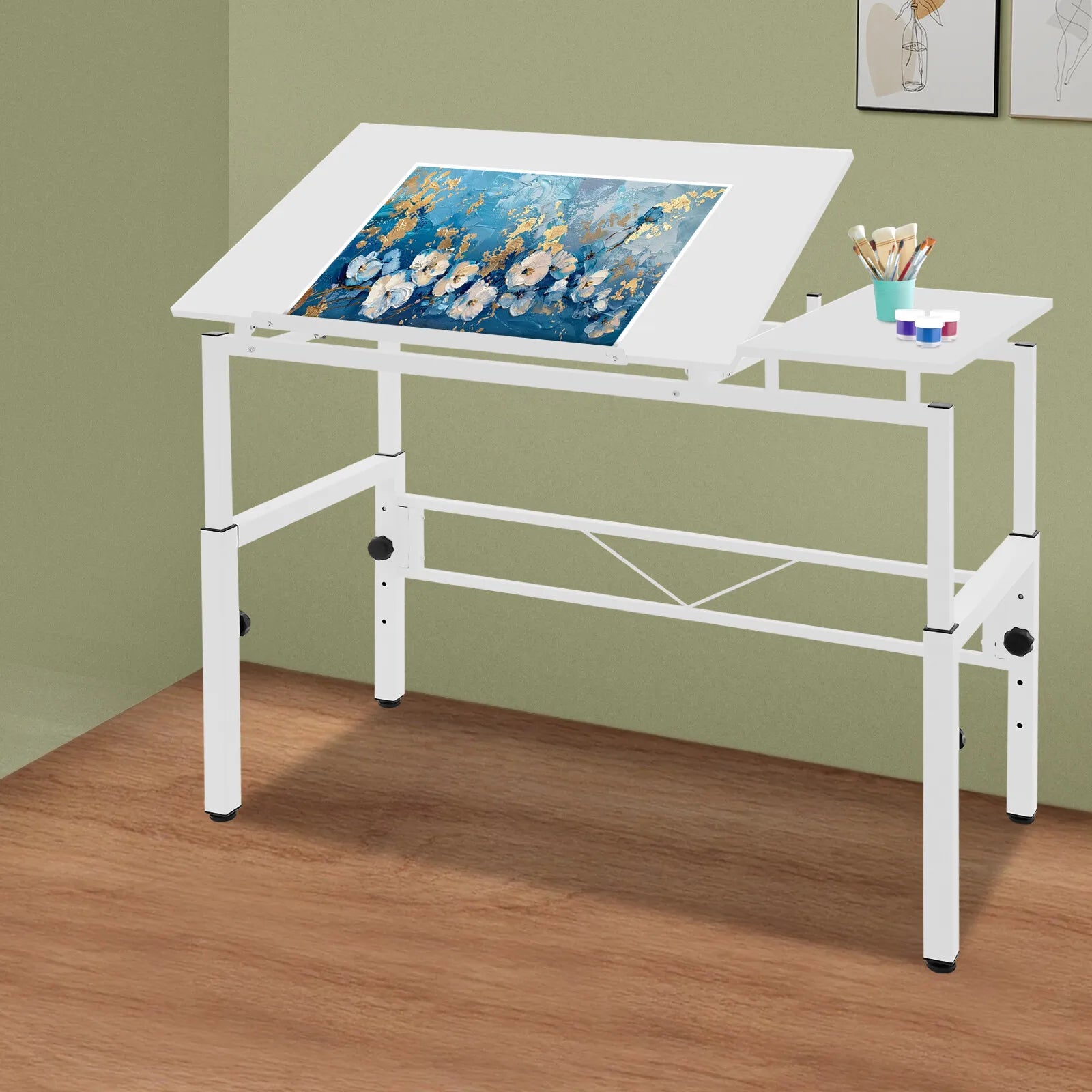 120x60cm Adjustable Drawing Table, Tilt & Height Adjustable Drafting Desk