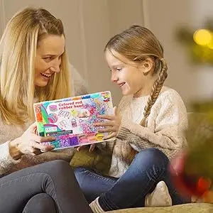 Colorful Loom Bracelet Making Kit with Storage Box DIY Art Craft Set with Charms Beads Christmas Gift