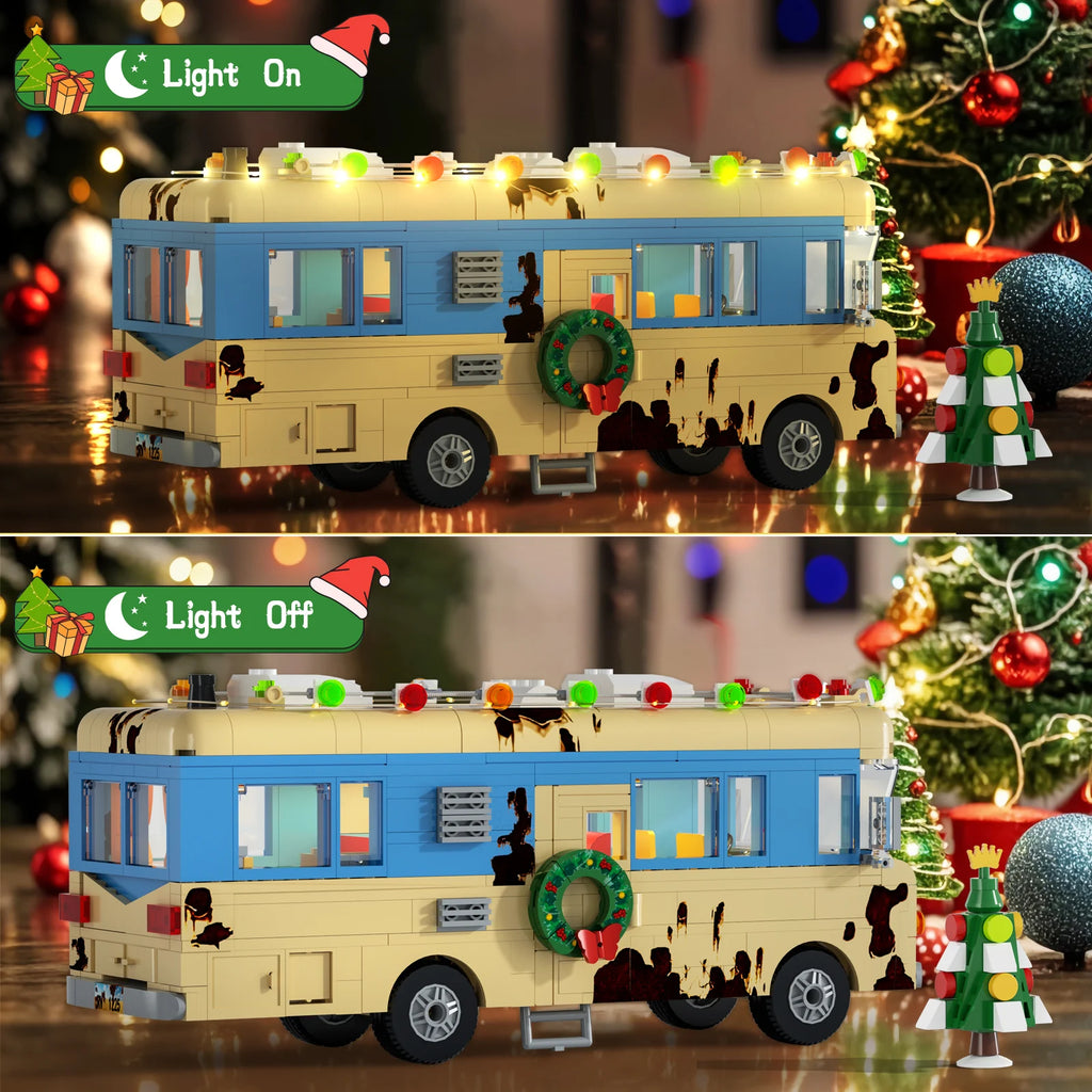 Christmas Vacation RV Building Block Set - Movie Replica Cousin Eddie Car | Nostalgic Collection & Family DIY | Christmas Gift