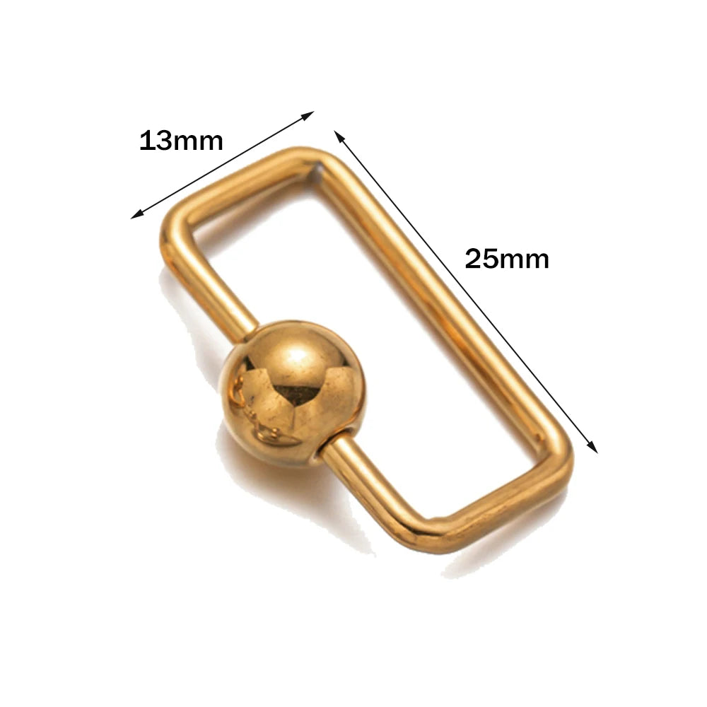 5pcs Stainless Steel Oval Star Buckle Carabiner Screw Lock Clasps For DIY Key ring