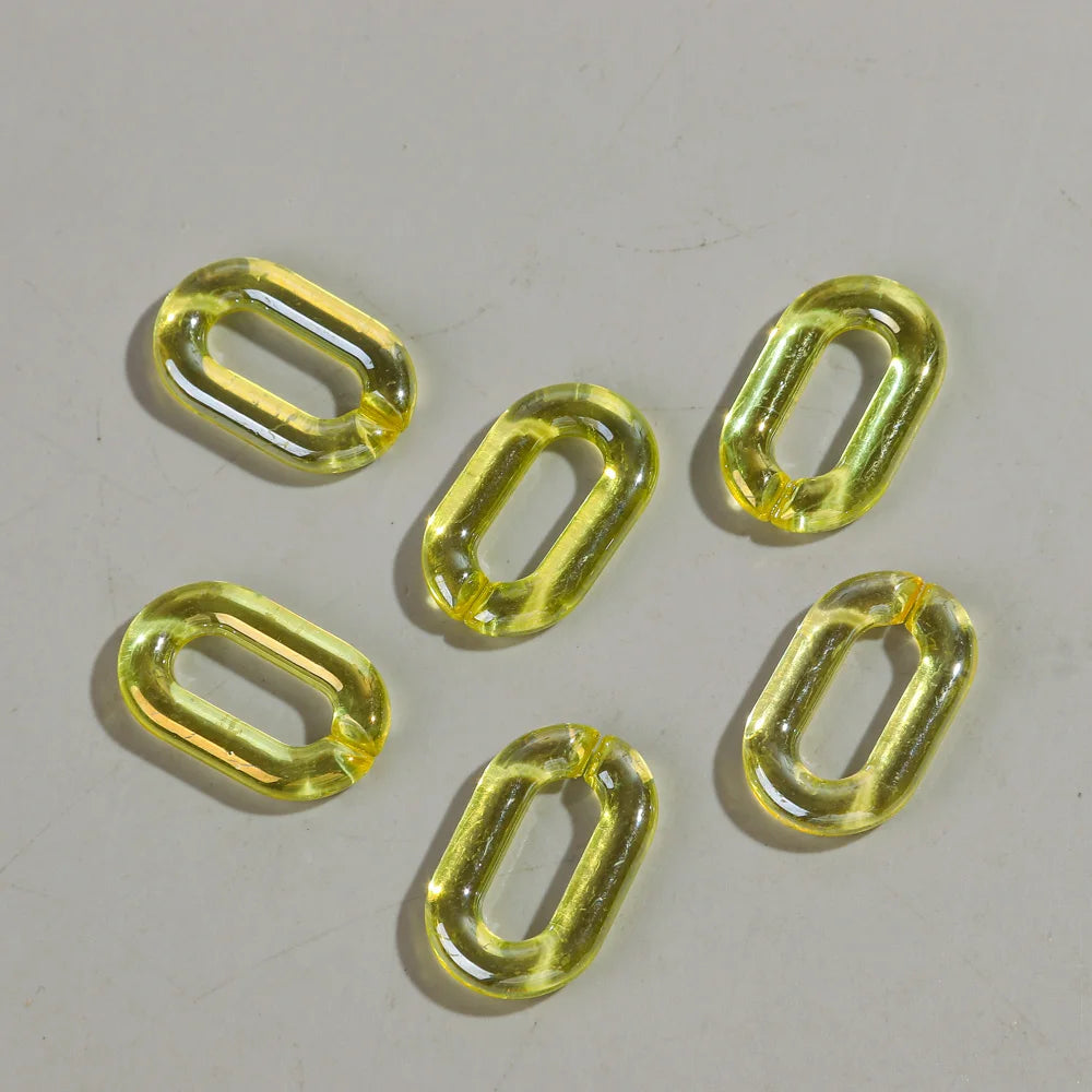 Colorful 20pc Transparent Oval LinkOval Link Chain Beads