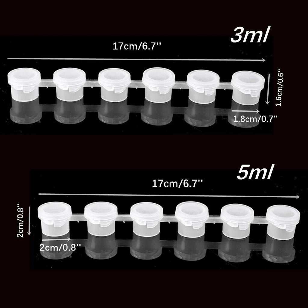 10Strips Empty Paint Pot Empty Acrylic Mini Container