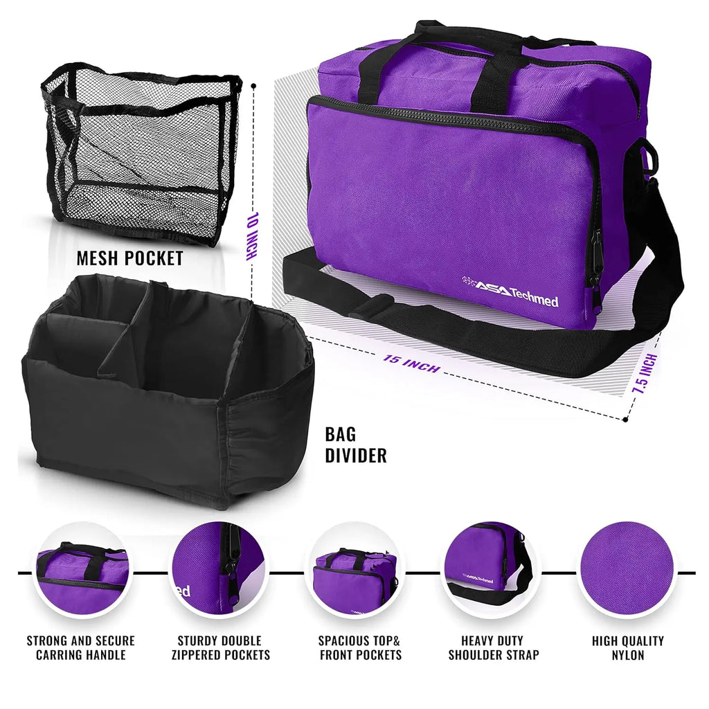 18-Piece Nurse Starter Kit with Stethoscope, BP Monitor, Otoscope & More - Purple