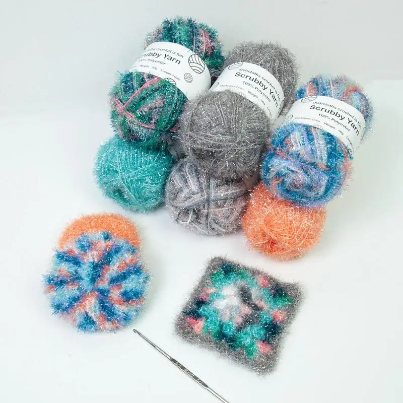 Yarn For Scrubbies Polyester Assorted Colors Crocheting Yarn