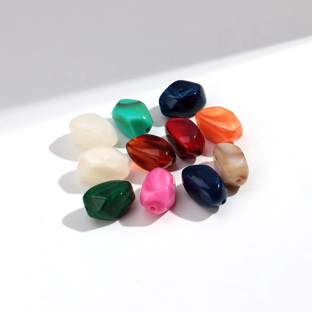 20pcs Dual Color  Stone Shape Loose Spacer Beads for DIY Jewelry