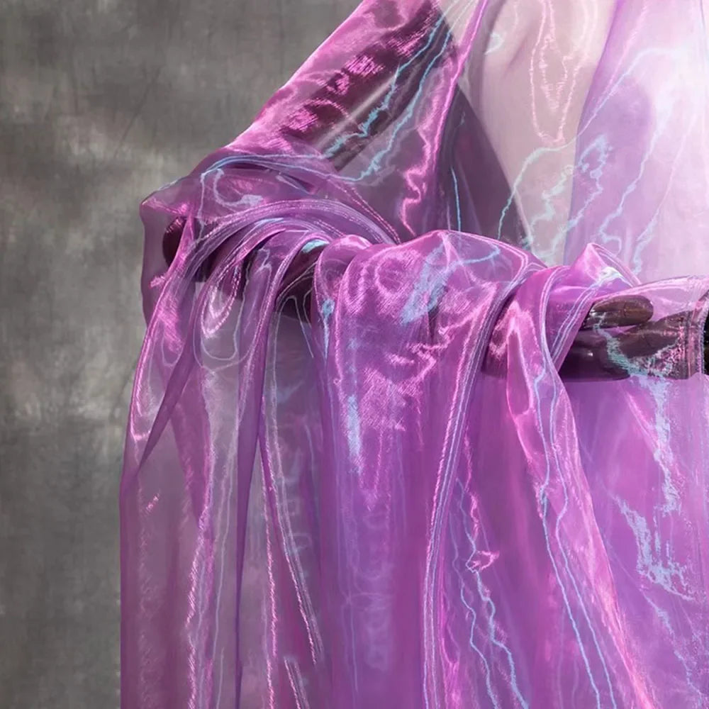 100X150cm Colorful Two-color Gradient Organza Mesh Fabric
