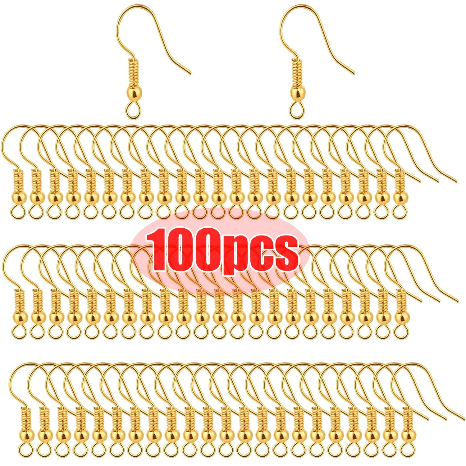 100/200pcs DIY Earring Clasps Hooks Stainless Steel Hypoallergenic for DIY jewlery