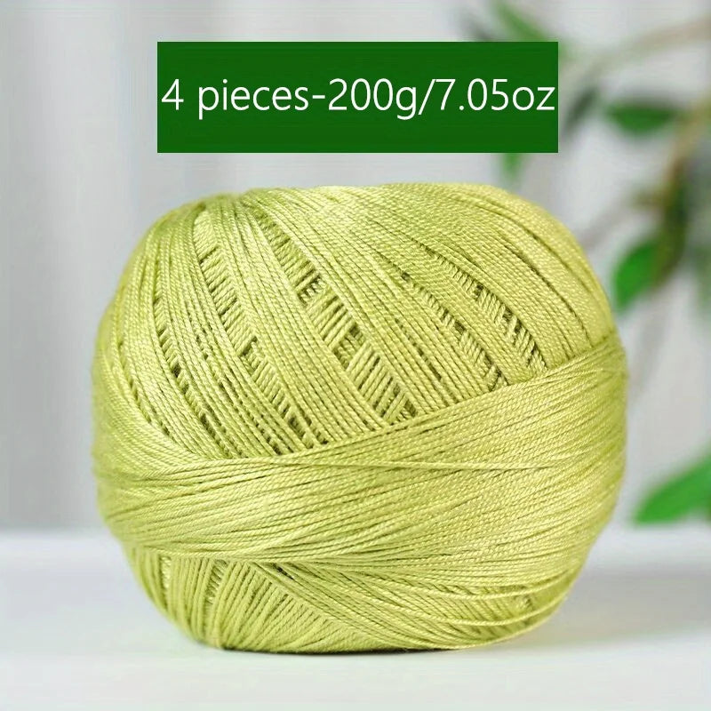 1PC Premium Mercerized Silk Lace Yarn Bundle-Soft, Durable, Vibrant Colors for DIY Knit & Crochet