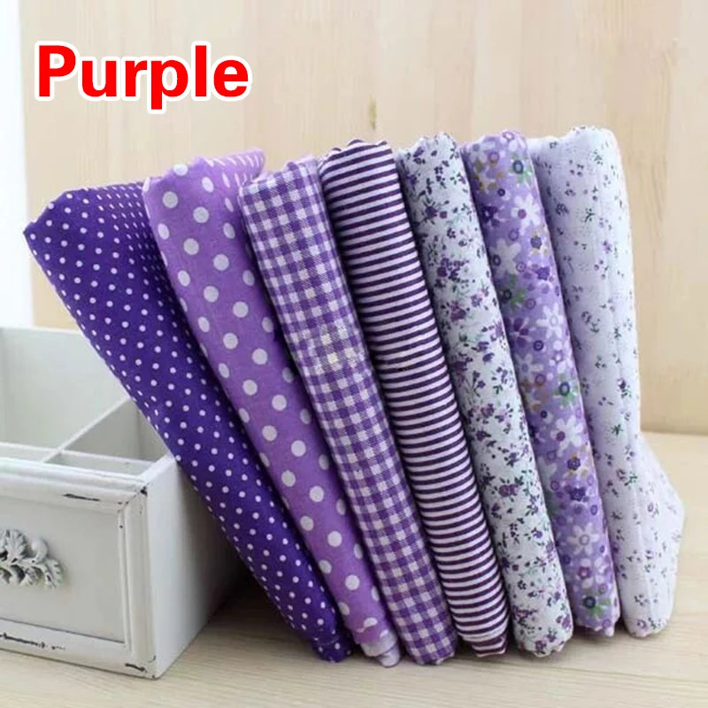 7pcs 25*25cm Square Crafts Cloth 100% Cotton Fabric Print Cloth