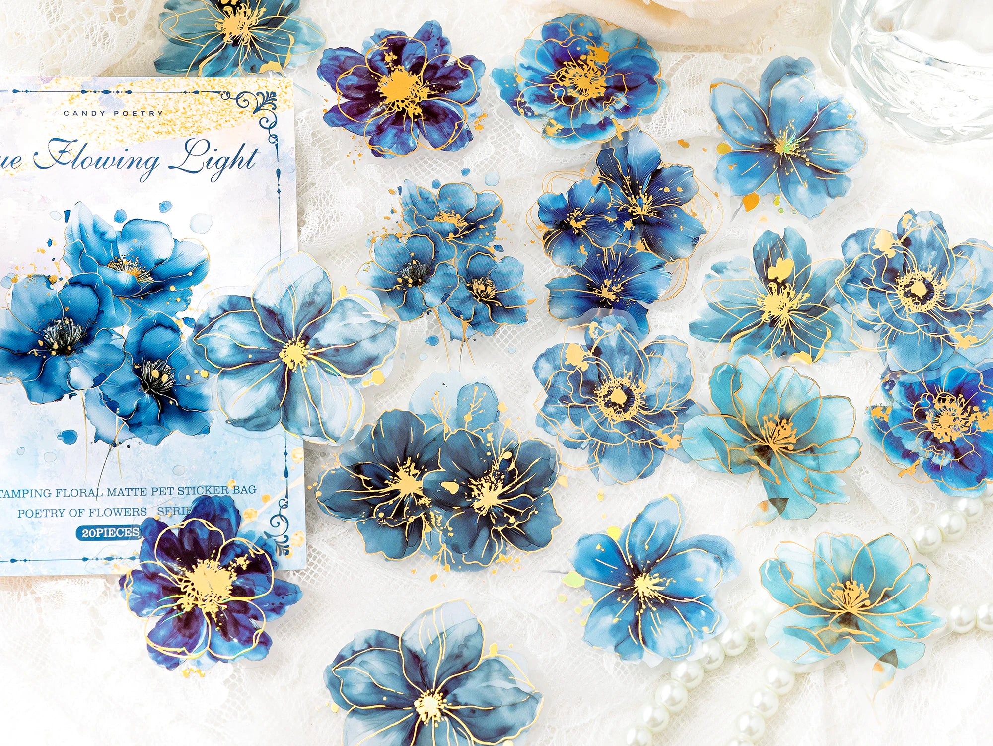 120pcs PET Sticker Pack Flower Poem Series Decoration Stickers DIY Calendar Scrapbook Diary