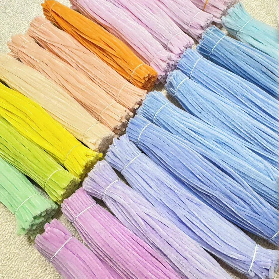410 pcs colored pipe cleaner flower set,