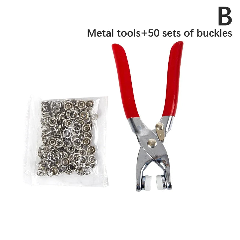 Snaps Buttons Pliers Set Snap Fasteners Kit Tool Sewing Buttons Press Studs Snap