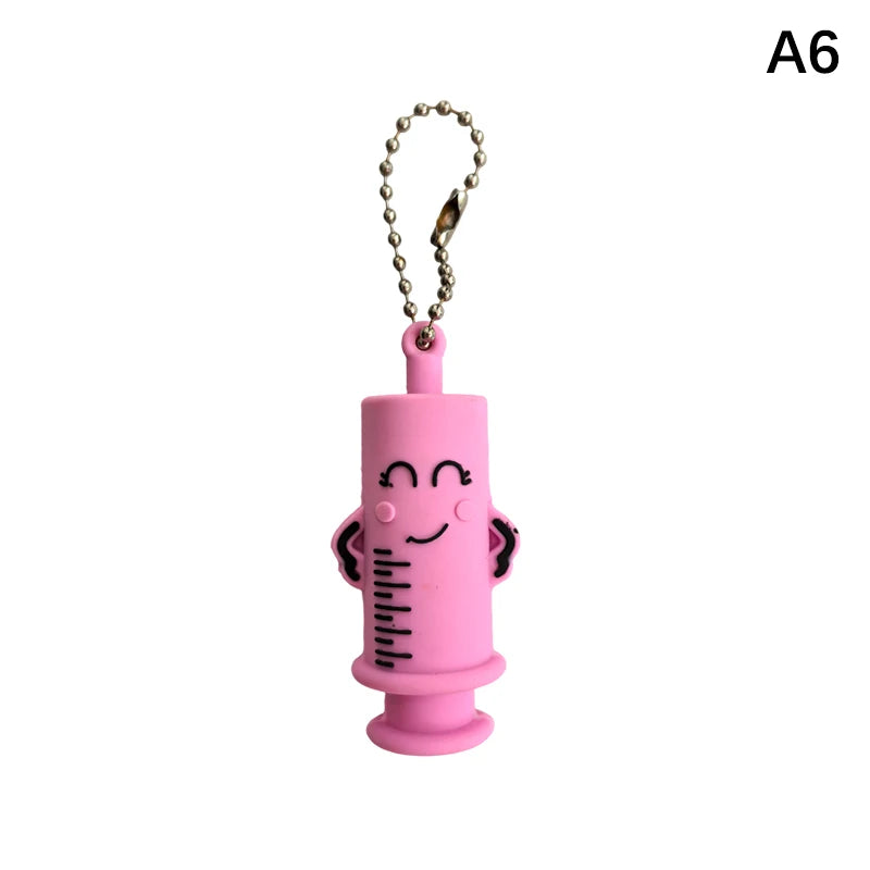 1PCS PVC Ampoule Bottle Opener Keychain Syringe-Shaped Cutter Nurse Doctor Aid Medication Vial Breaker Tool