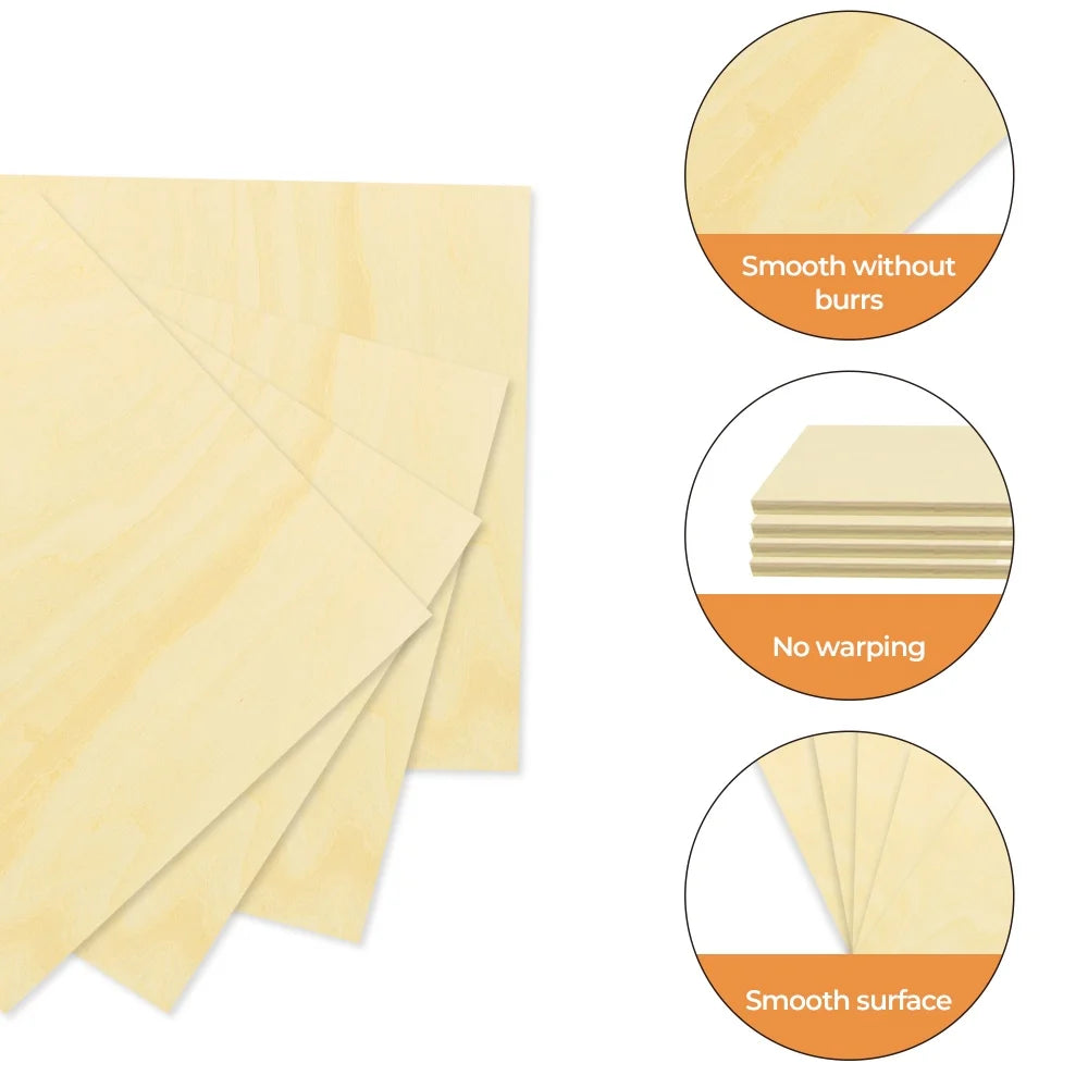 Basswood Sheets for Craft 3mm Thick Unfinished Wood