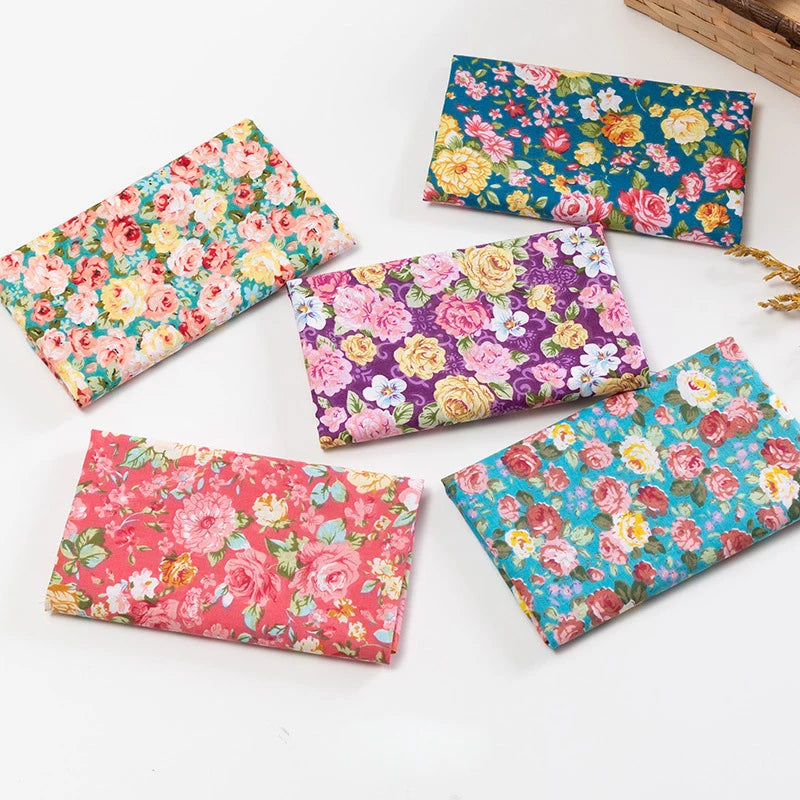 5Pcs/Set 25cmX25cm  Quilting Cloth Patchwork Needlework Handmade DIY Material