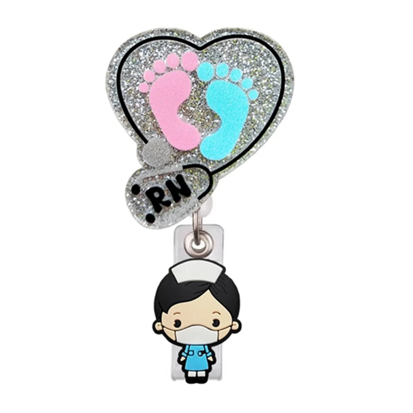 Creative Acrylic Heart Lung Brain Kidney Uterus Intestine Pattern Badge Reel Retractable
