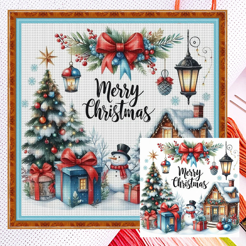 Full Embroidery Eco-cotton Thread 14CT Counted Christmas House