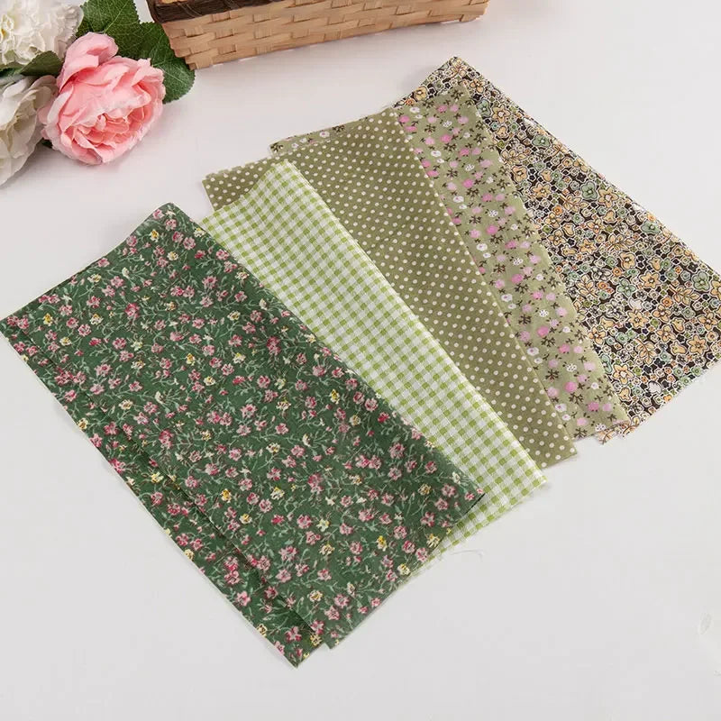 5Pcs/Set 25cmX25cm  Quilting Cloth Patchwork Needlework Handmade DIY Material