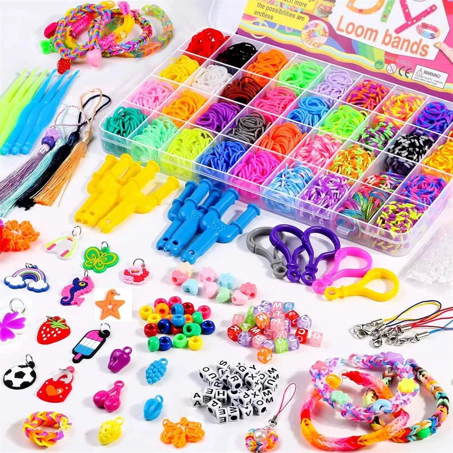 36 Colors Colorful Rubber Bands Looming Kit for DIY Refill Bracelet Making Craft Kits, Larg