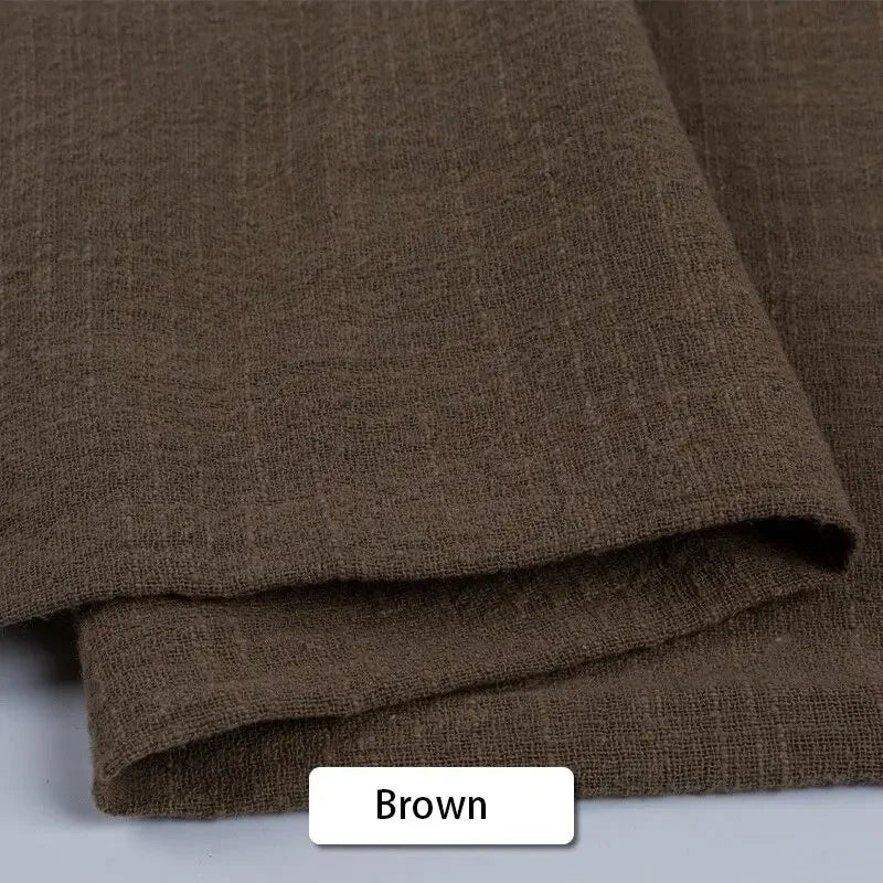 Soft Thin Linen Cotton Fabric Solid Color Organic Material Pure Natural Flax For Sewing