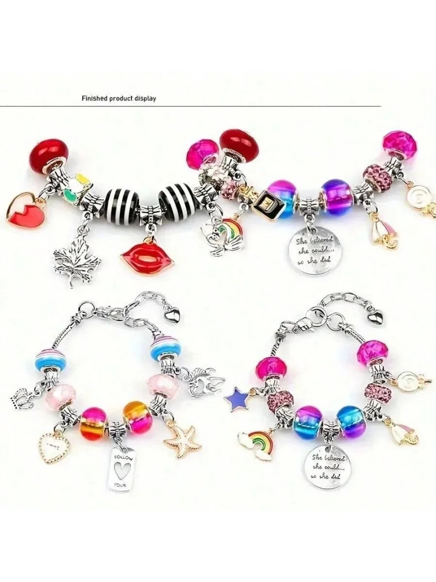 125pcs Girls Charm Bracelet Making Kit, Jewelry Making Supplies