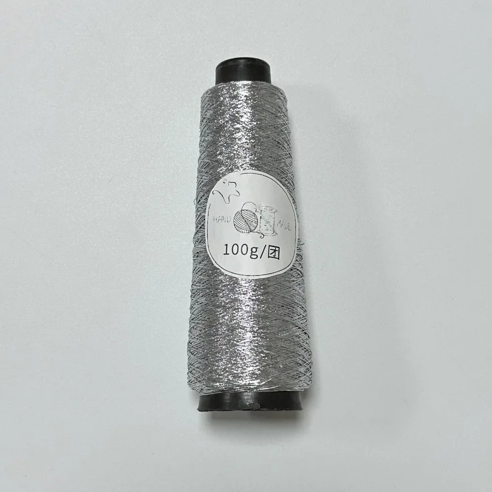 100g/Roll Multicolor Fine Gold Silver Yarn Dia.0.8mm Crochet Accessories Shiny Yarn Hand-woven Supplies DIY