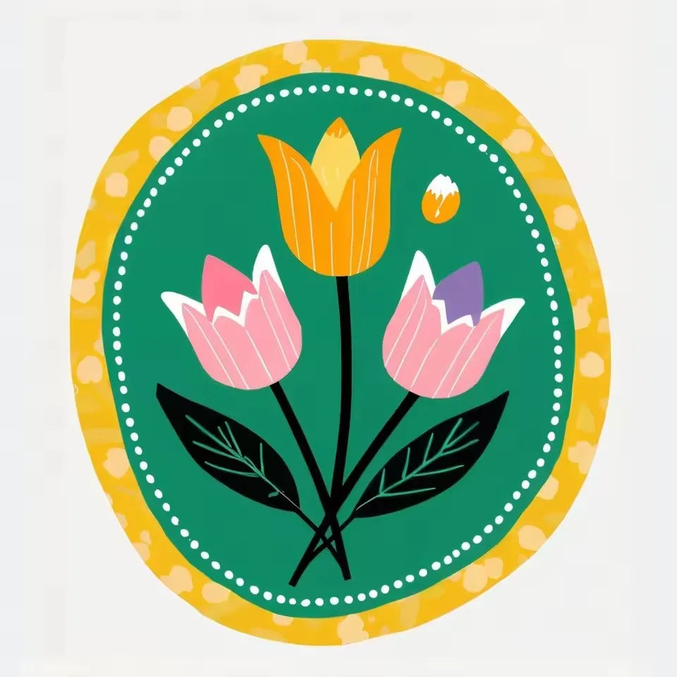 5D DIY Diamond Painting Cartoon Flowers Diamond Embroidery Handmade Wall Art Home Decor.