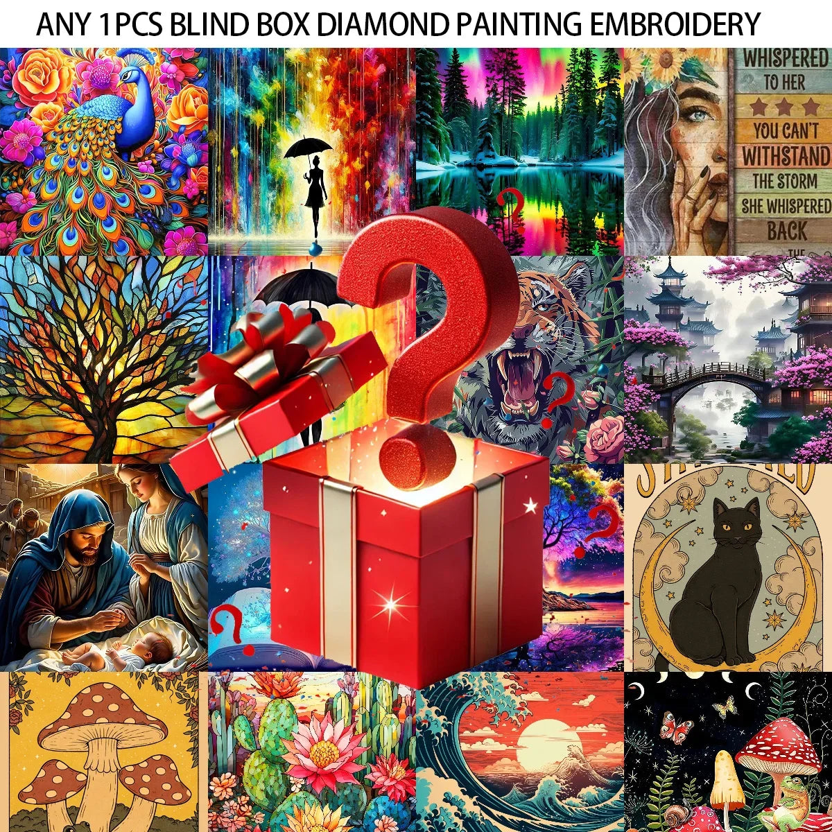 Any 1Pcs Blind Box DIY Diamond Painting Mystery Box Rhinestone Picture Embroidery Mosaic