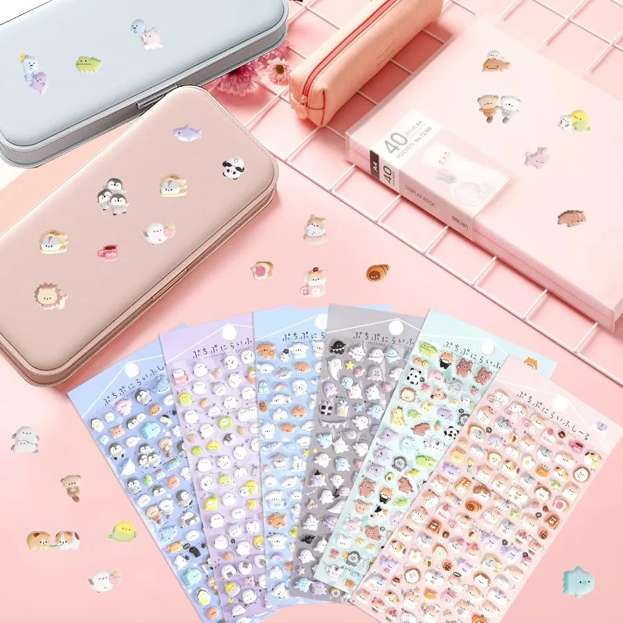600+ Cute Mini Puffy Stickers - great for teens laptop, phone cases or glass cases and school supplies. Set for Girls Adults