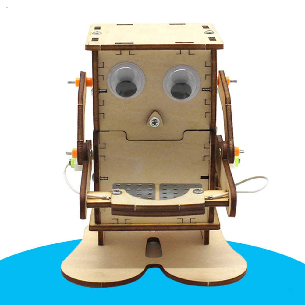 Robot Eating Coin Wood DIY Model