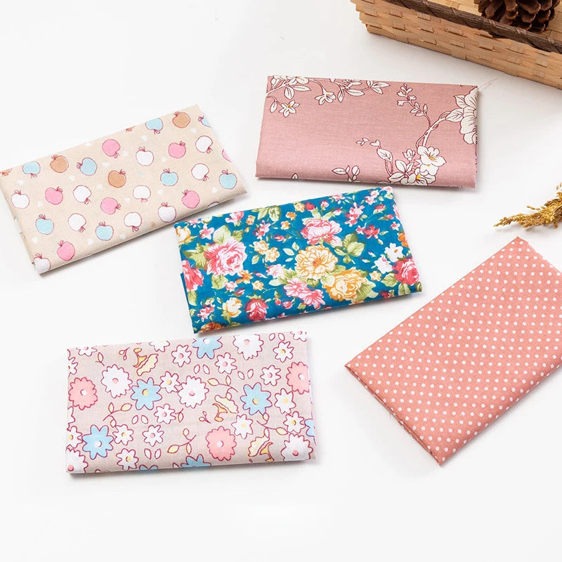 5Pcs/Set 25cmX25cm  Quilting Cloth Patchwork Needlework Handmade DIY Material