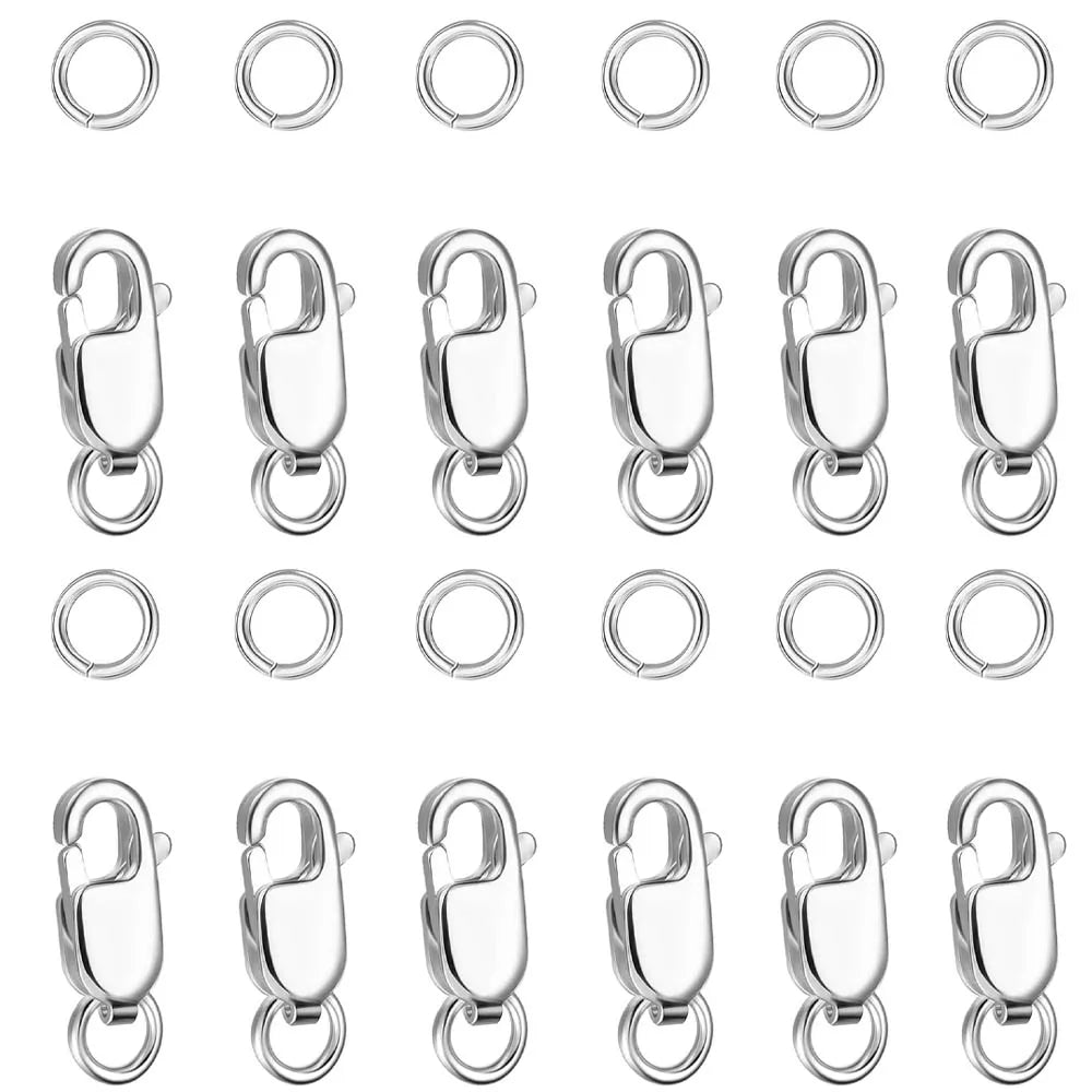 Stainless Steel Lobster Clasp with Closed Jump Rings