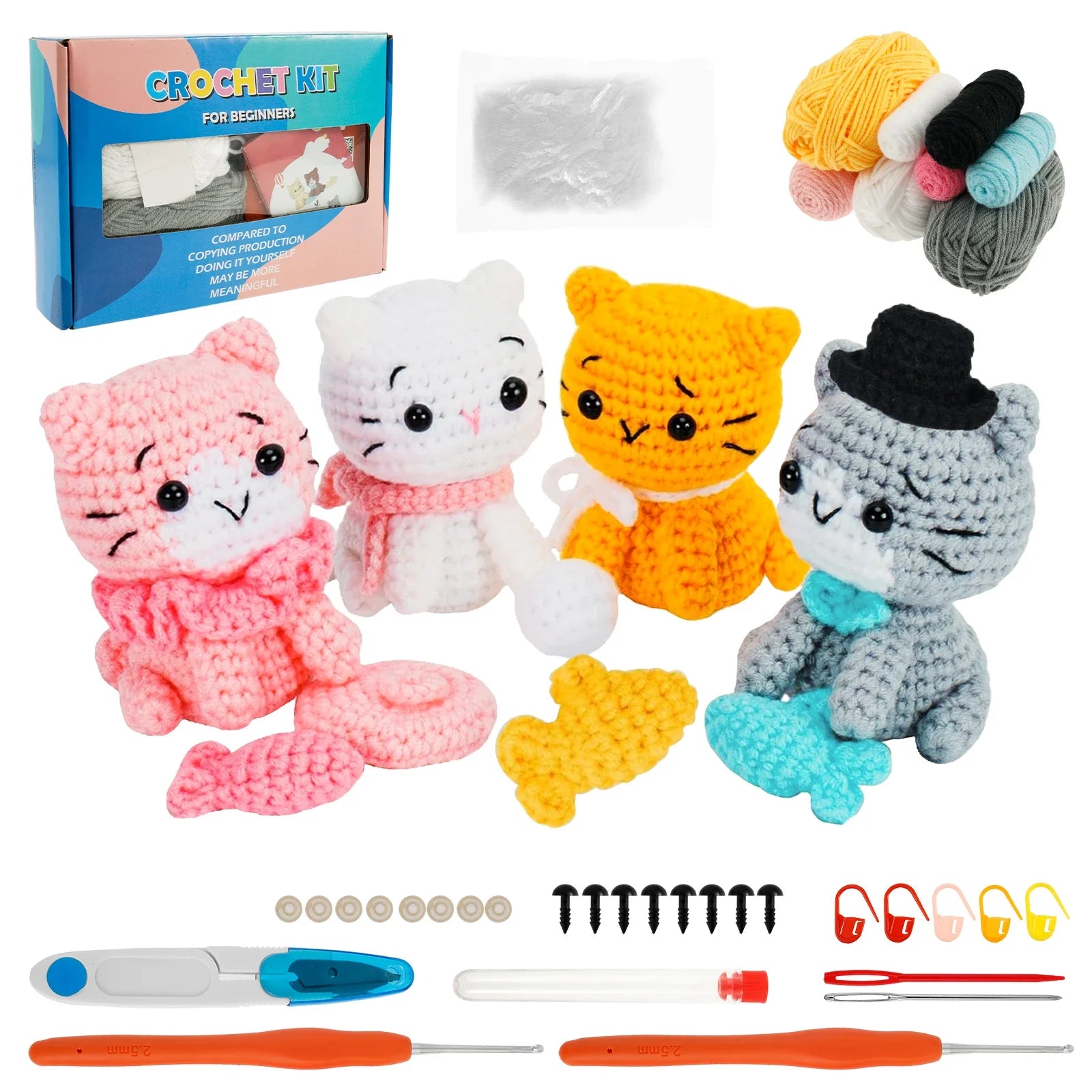 Beginners DIY Knitting Craft KitCrochet with Accessories and Tutorial