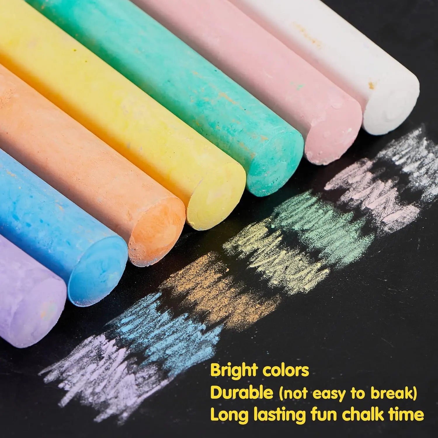 160 PCS Sidewalk Chalks Set Non-Toxic Washable Jumbo Chalk for Outdoor Art Play